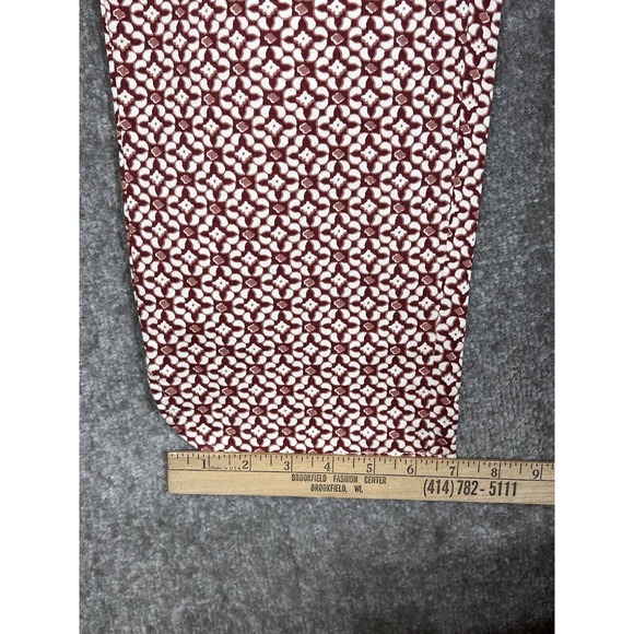 Croft & Barrow Effortless Stretch Ankle Pants Womens Size 10 Maroon Geometric - Picture 16 of 16